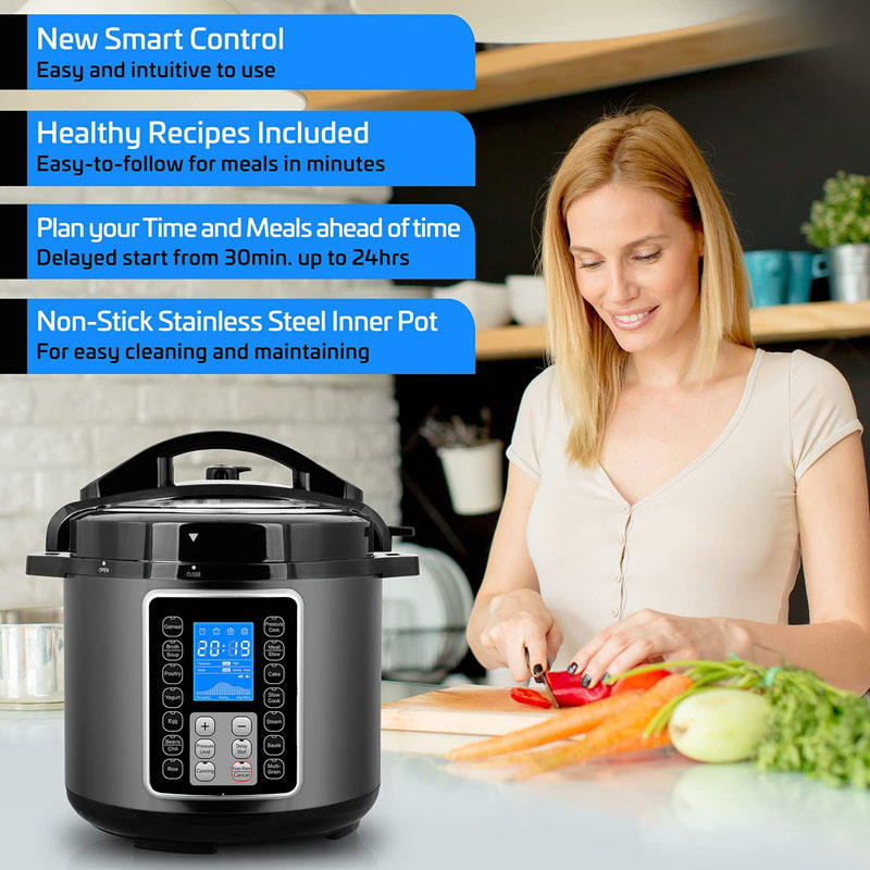 طباخ أرز Multi14-in-1commercial طباخ ضغط كهربائي من الفولاذ المقاوم للصدأ مع شاشة عرض