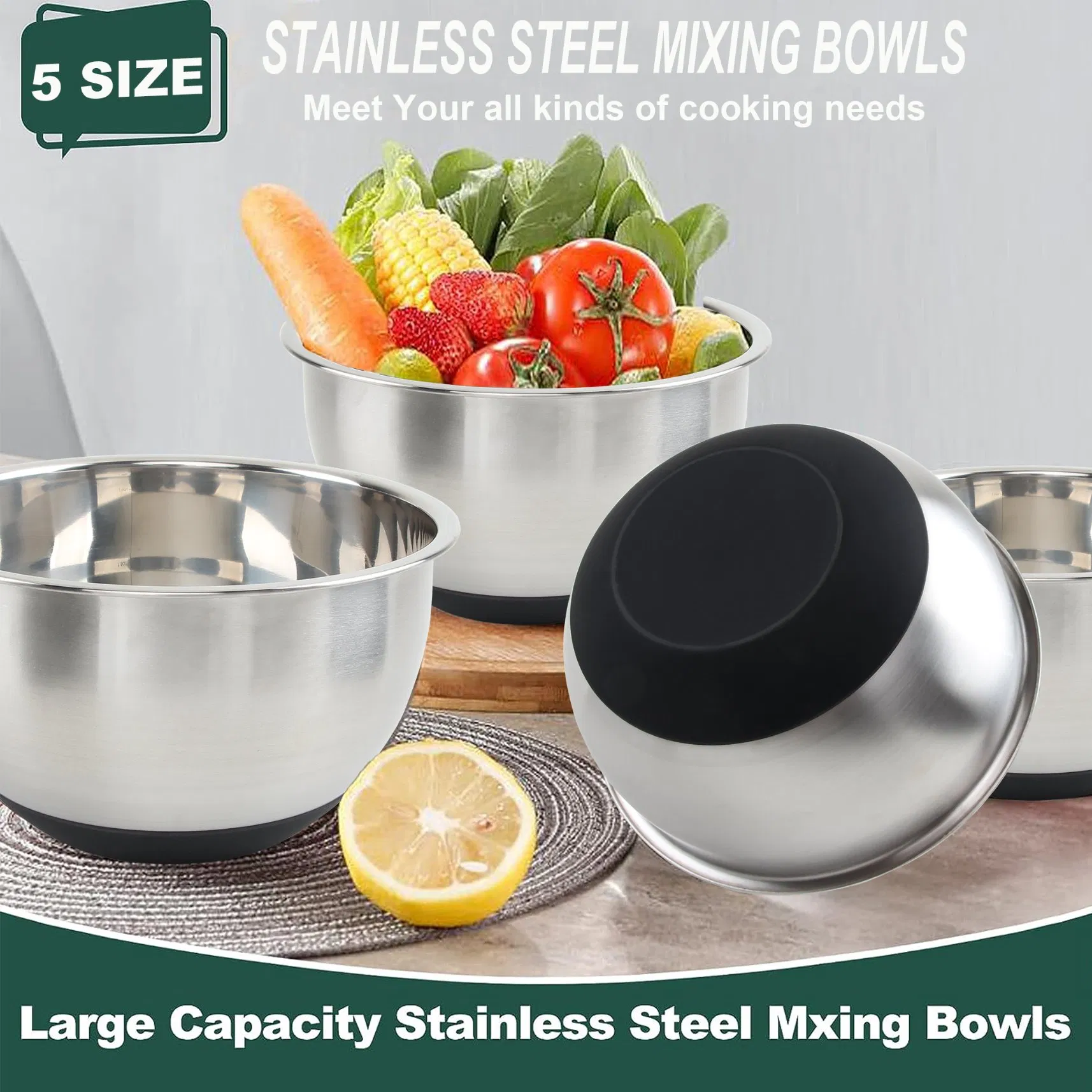 سلطة من الفولاذ الذي لا يصدأ مع خلط العجين Silicone Base مجموعة الحوض