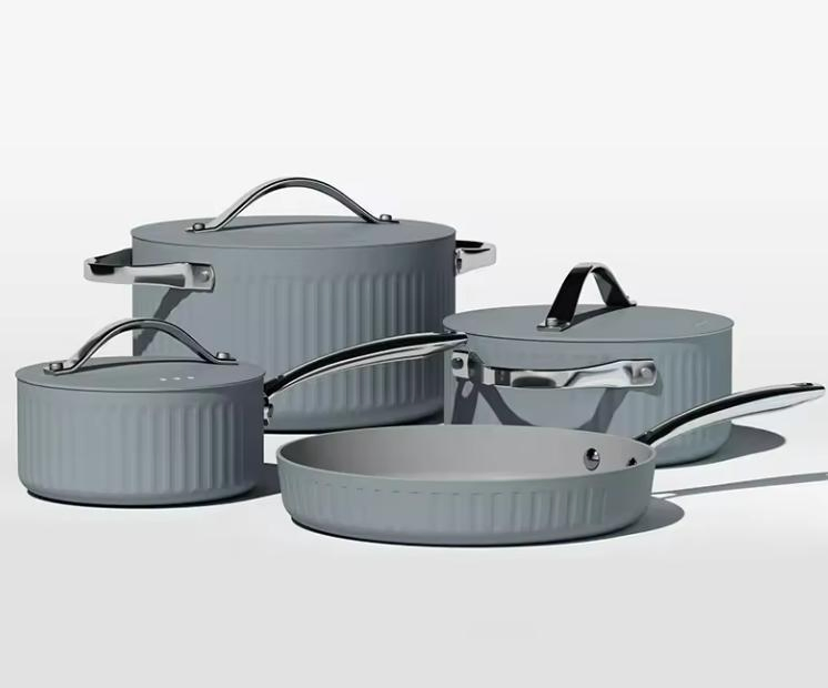 4 مجموعة أواني الطهي غير اللاصقة من الفولاذ المقاوم للصدأ الفاخر عالية الجودة للطهي بالحث
