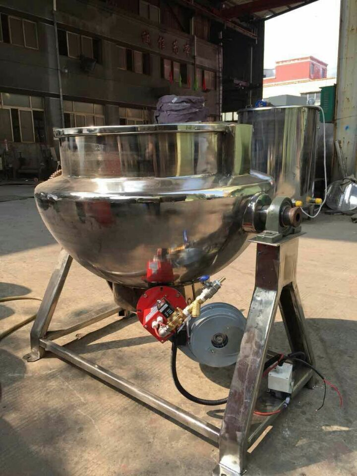 وعاء طهي غاز مائل من الفولاذ المقاوم للصدأ 1200L