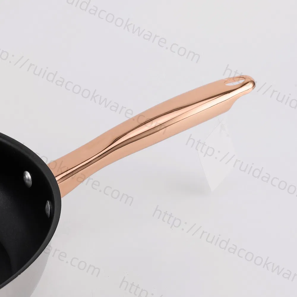 مقلاة من الفولاذ المقاوم للصدأ غير لاصقة جاهزة للاستخدام على الحث الكهربائي