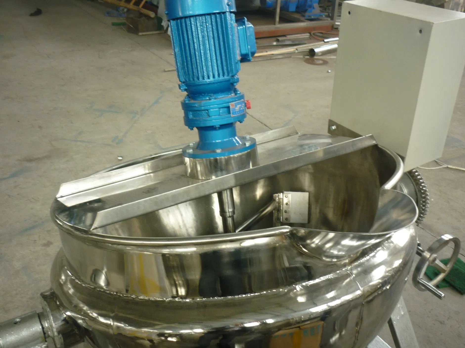 وعاء طهي غاز مائل من الفولاذ المقاوم للصدأ 1200L