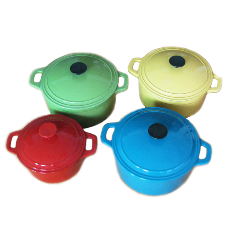 18cm 7" بوصة 1.6L 1.7qt وعاء طهي من الحديد الزهر مع غطاء، وعاء كاسر، وعاء للطبخ مع مقبض من الفولاذ المقاوم للصدأ