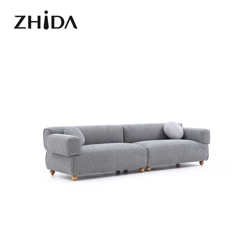 Classic Solid Wood Fabric Corner Sofa Nordic Modern Design Hotel Apartment Mall Italian Light Luxury Sofa for Villa