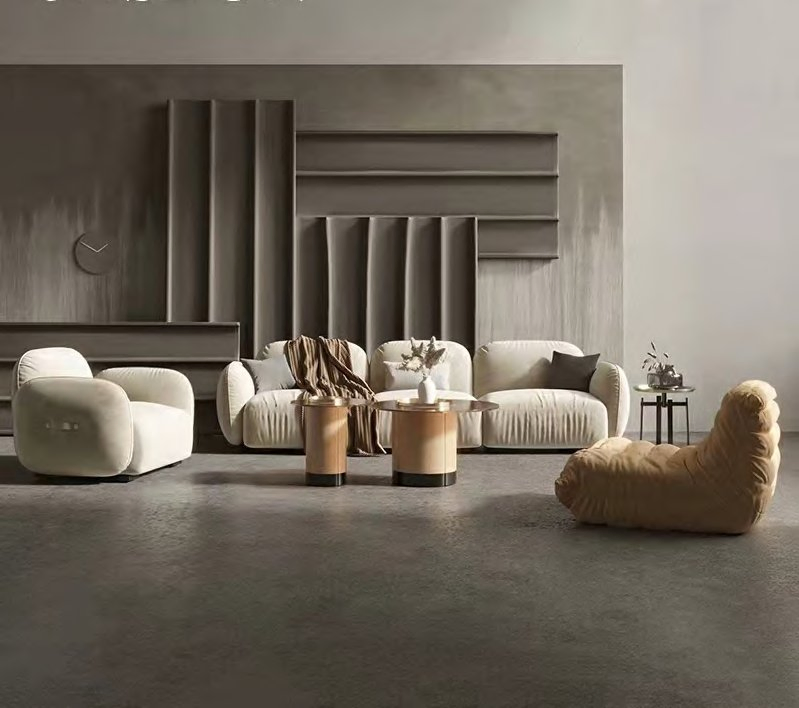 China Manufacturer Custom Modern Minimalist Sofa Fabric &amp; Leather Living Room Sofa