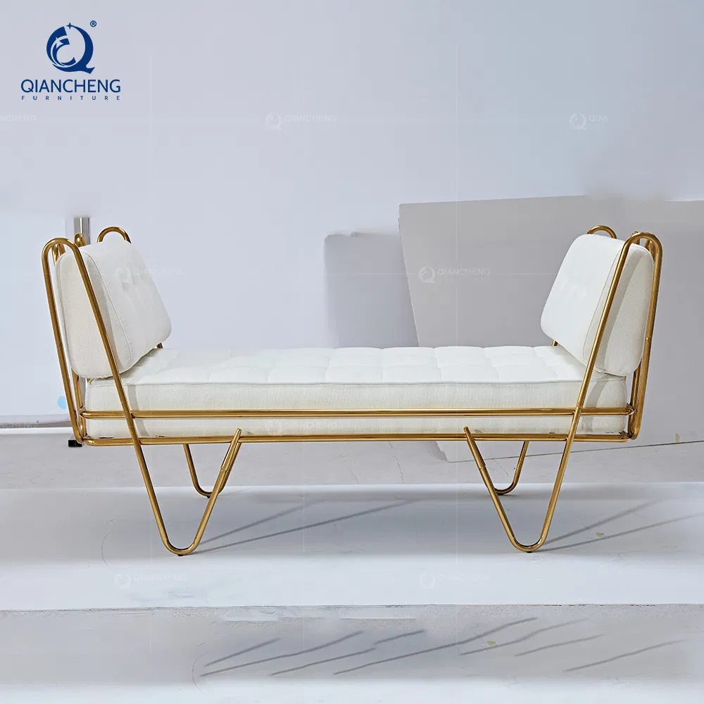 Factory Price Long Bench Seat Velvet Cover Moroccan Bed Ottoman Pouf