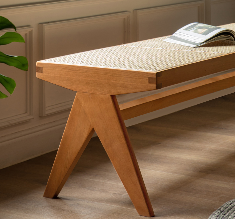 Rustic Solid Wood Bench 4