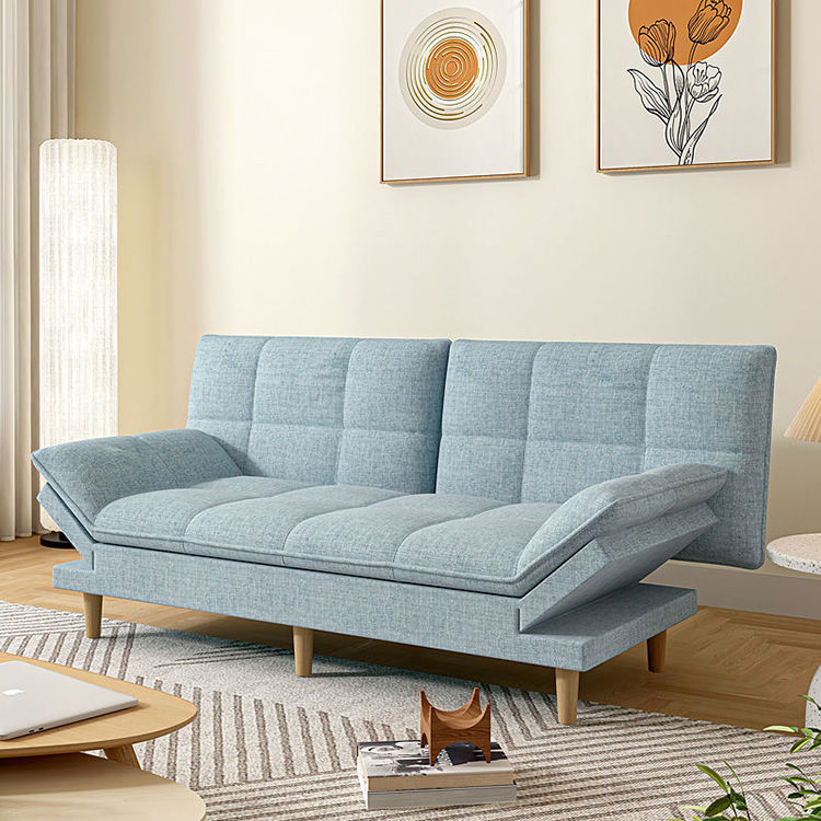 Multi-Functional Upholstered Sofa Bed for Small Families, Folding Design Sofa Cum Bed as Compressed Modern Home Furniture Leather Sofa Set in Living Spaces