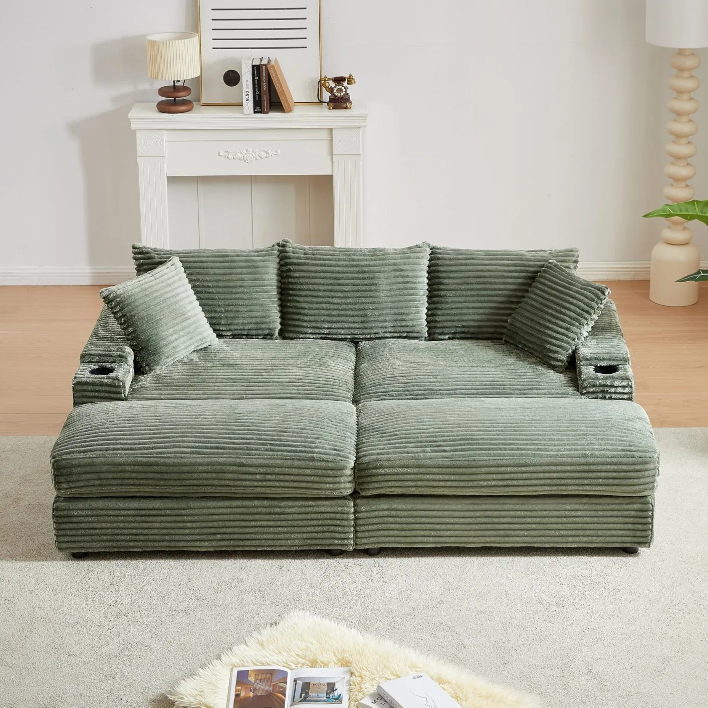 Wholesale Modern Living Room Home Vacuum Sectional Furniture L Shape Corner Foam Boneless Compressed Fabric Sofa for Hotel Apartment Villa