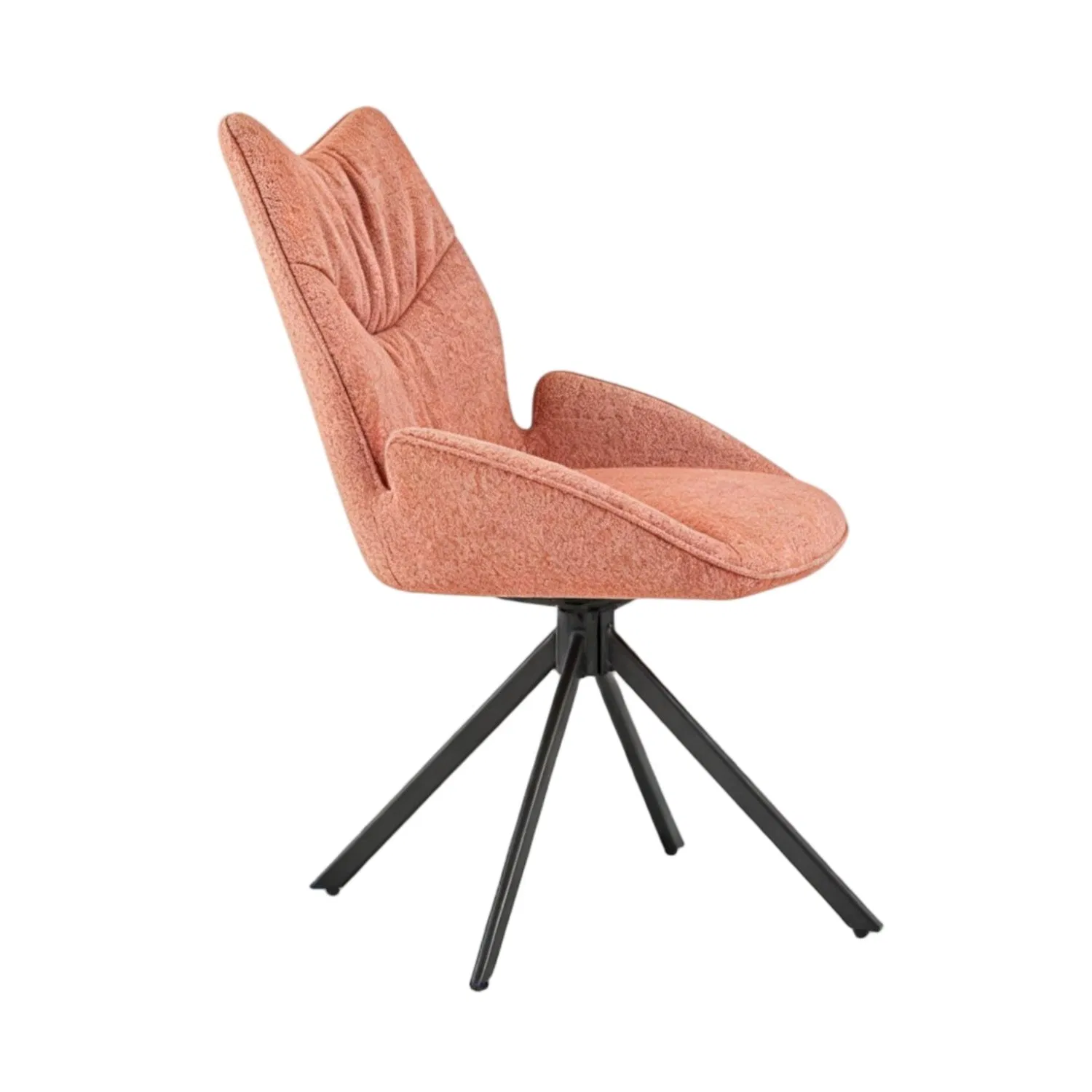 Ergonomic Wingback Swivel Cozy Upholstered Seat Dining Room Chair with Minimalist Black Legs