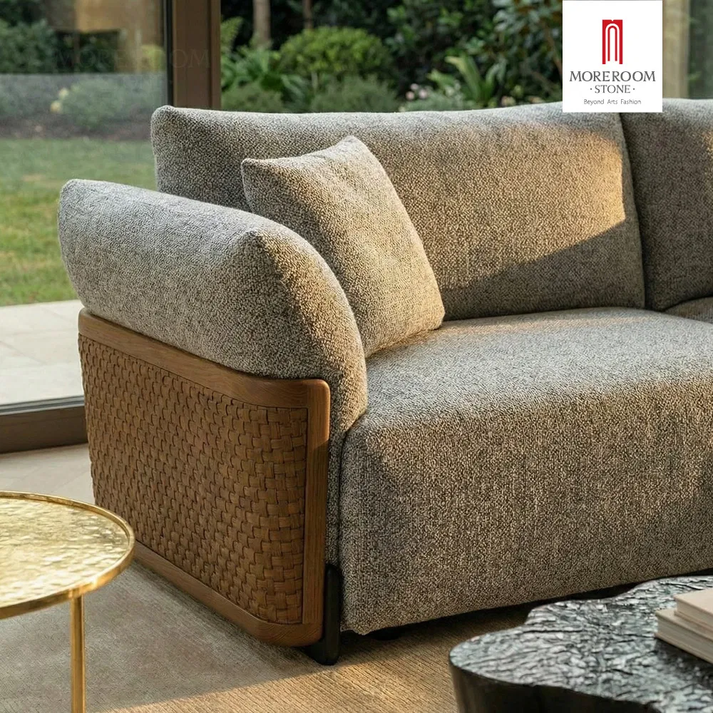 Modern White Fabric Sofa View 3