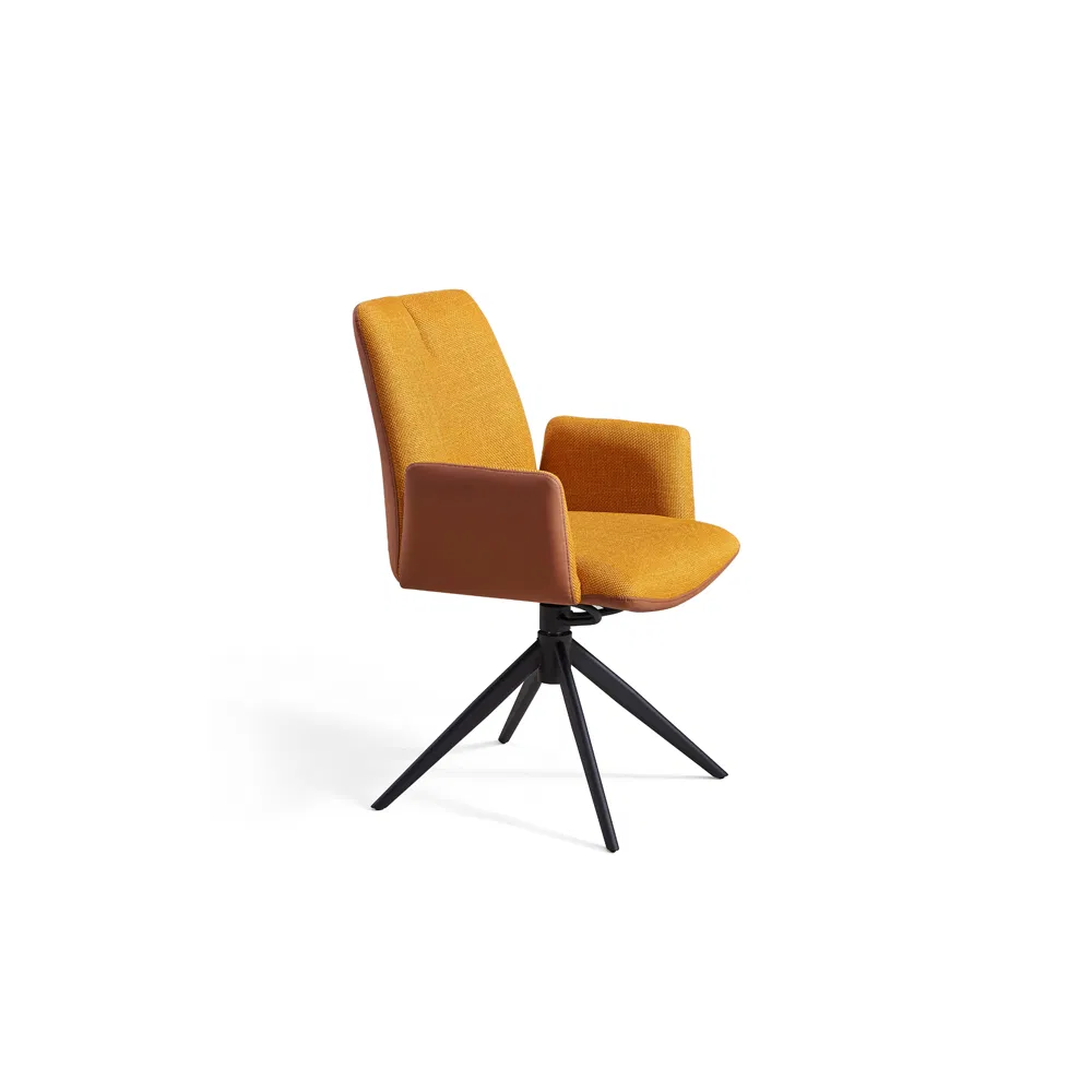 Upholstered Modern High Quality Orange Padded Arm Sturdy Frame Accent Chair