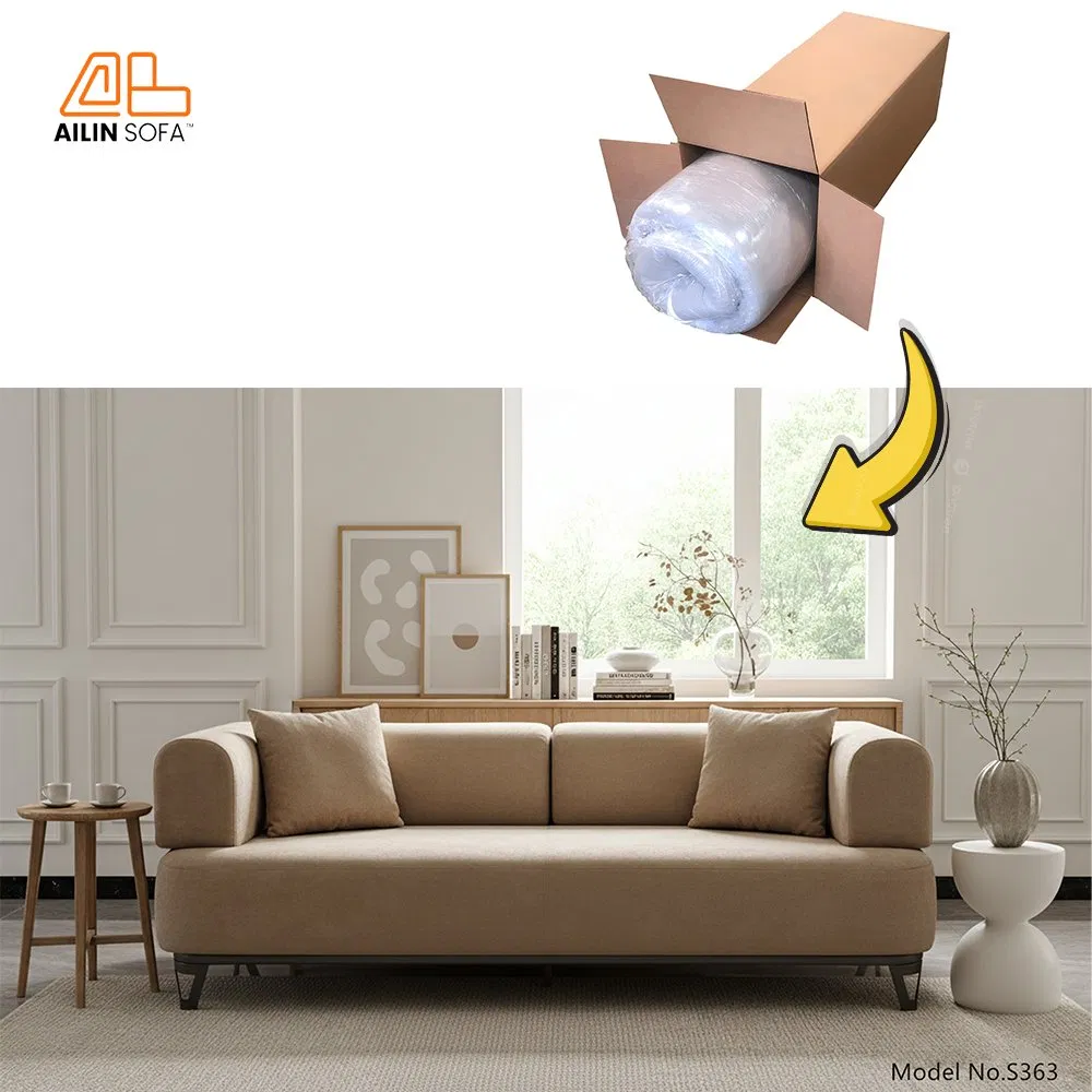 High Quality Modular Lazy Style Vacuum Compressed Sponge Single Sofa Chair Bed with Washable Cover for Living Room