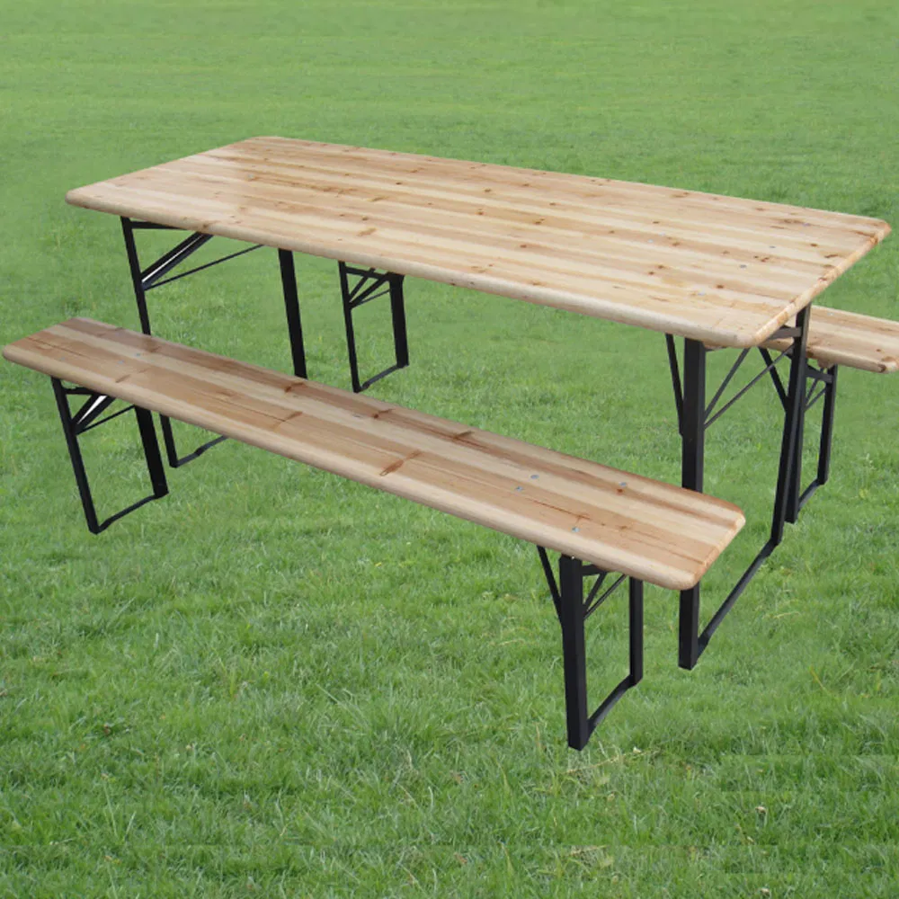 Outdoor Dining Solid Wood Dining Wooden Picnic Table and Bench for Restaurant