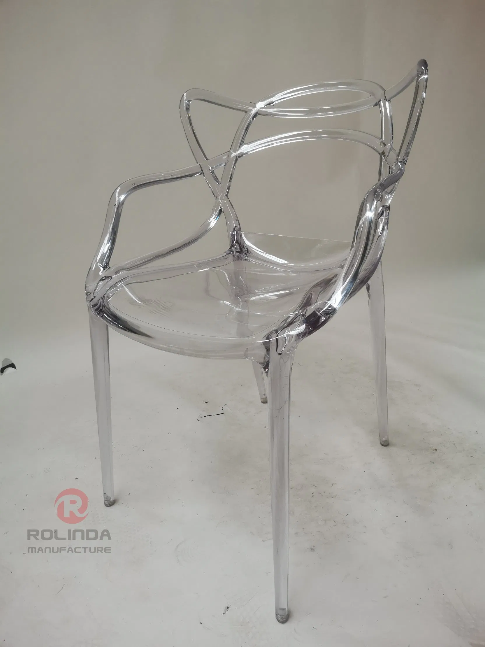 MID Century Modern Plastic Accent Dining Armchair with Elegant Wire Design, Stackable Plastic Chair for Indoor/Outdoor Use