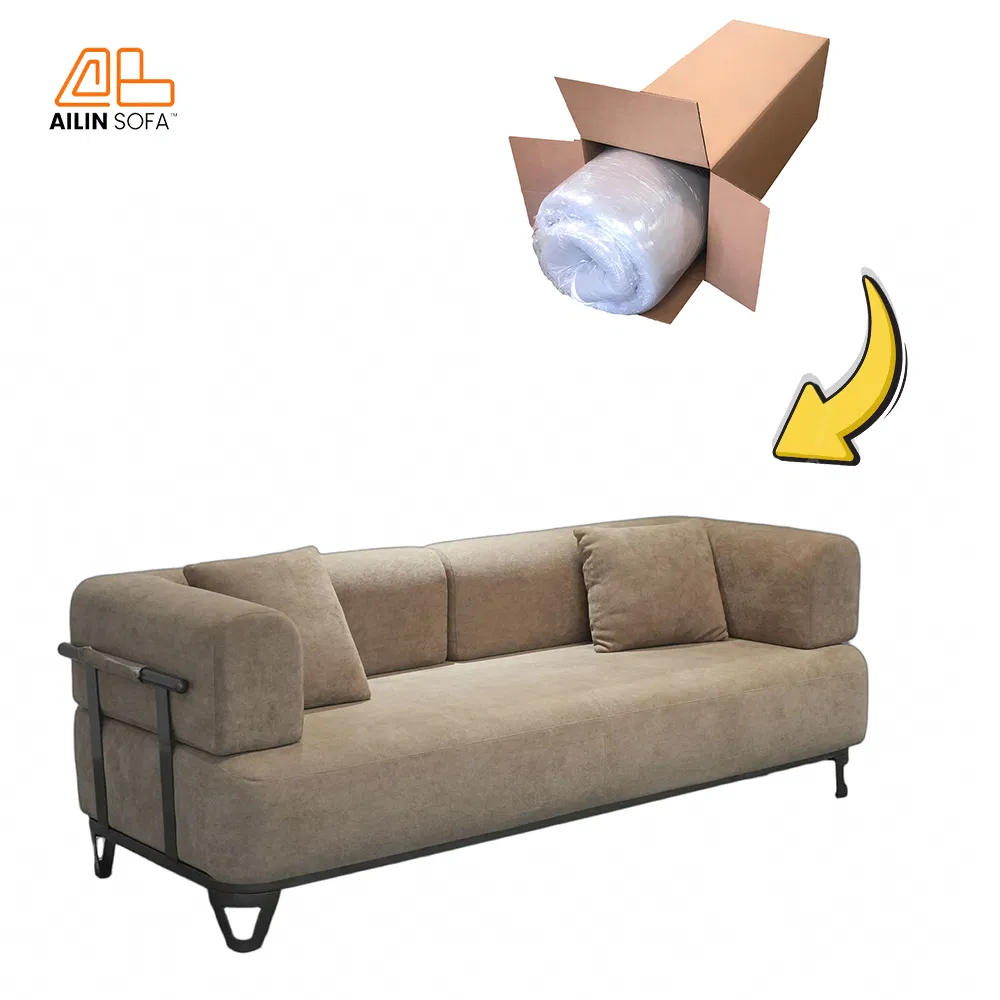 High Quality Modular Lazy Style Vacuum Compressed Sponge Single Sofa Chair Bed with Washable Cover for Living Room