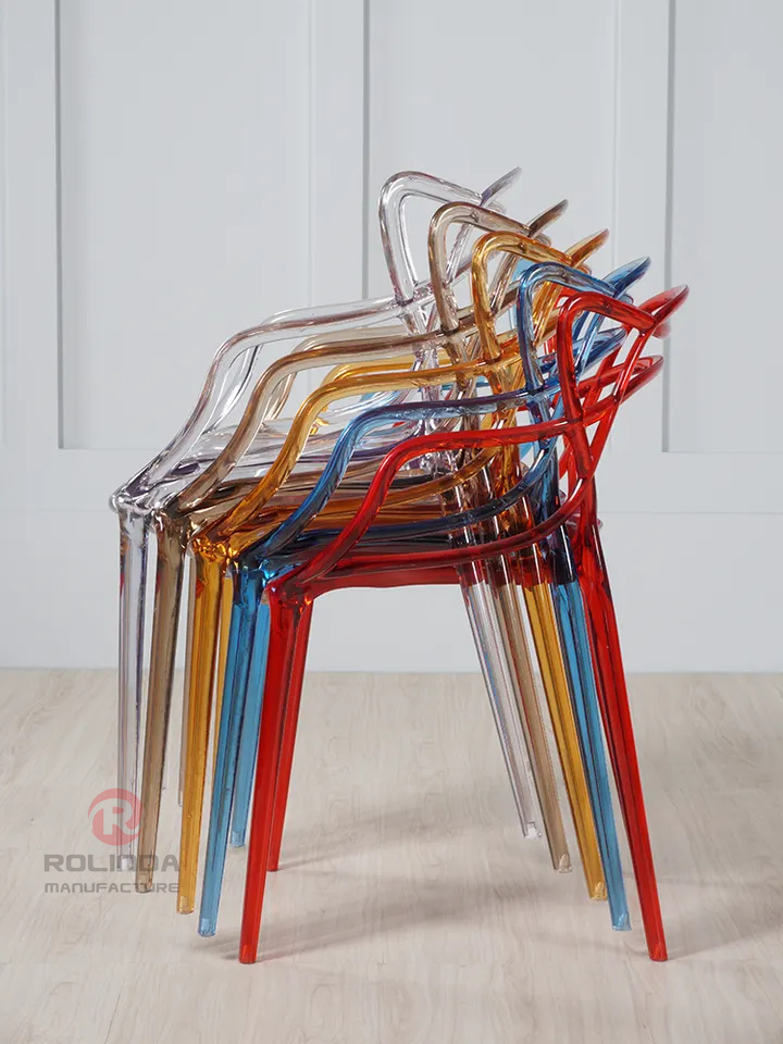 MID Century Modern Plastic Accent Dining Armchair with Elegant Wire Design, Stackable Plastic Chair for Indoor/Outdoor Use