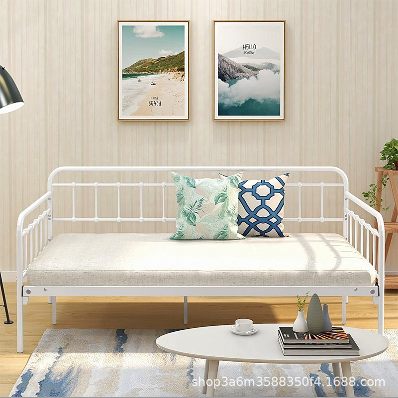 European Children's Splice Bed Iron Sofa Bed with Guardrail Crib Sitting and Sleeping Dual-Use Iron Frame Bed Manufacturers Supply
