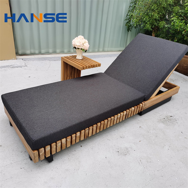 Mobilier de station balnéaire en bois moderne, lit de jour extérieur, mobilier d'hôtel, chaise longue de piscine