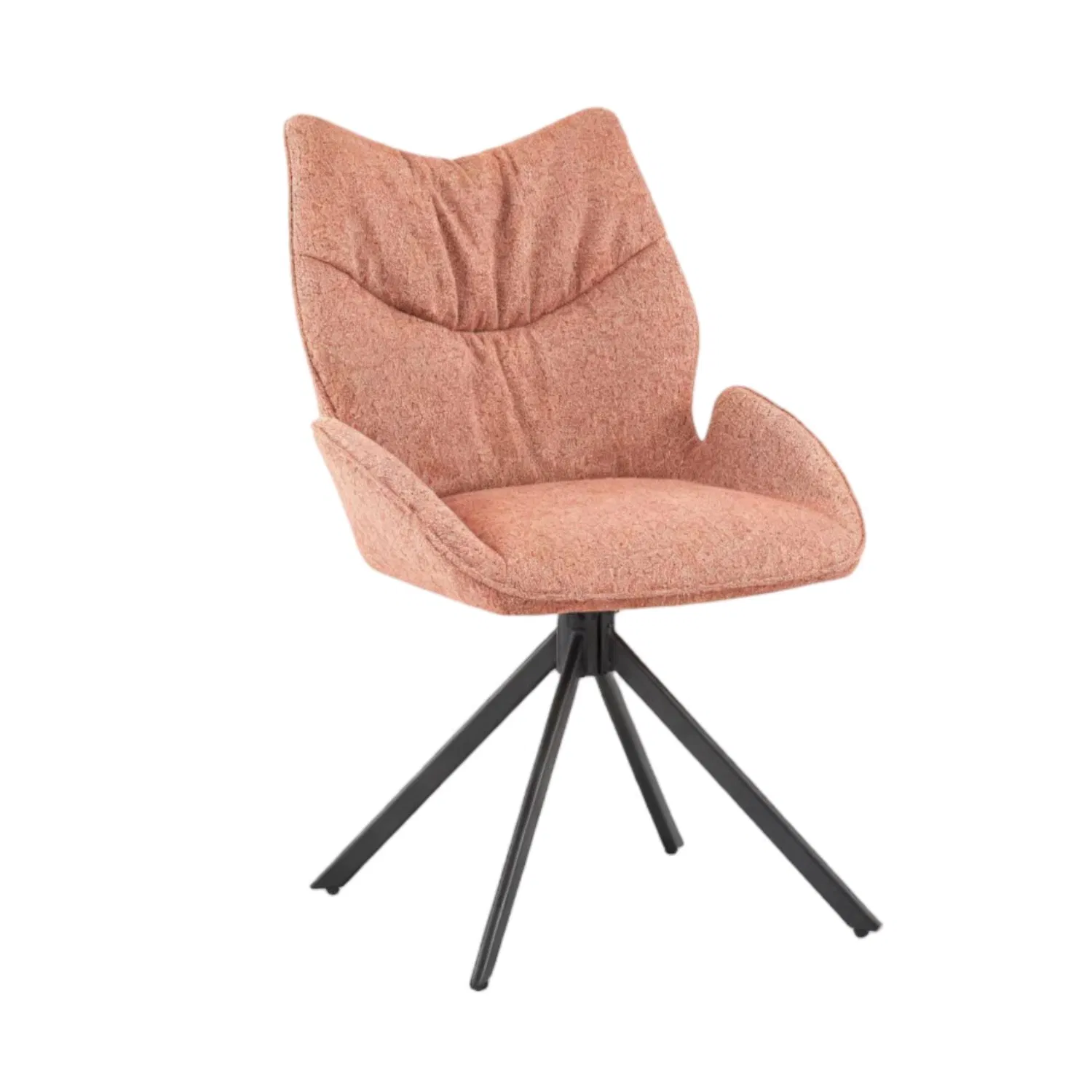 Ergonomic Wingback Swivel Cozy Upholstered Seat Dining Room Chair with Minimalist Black Legs