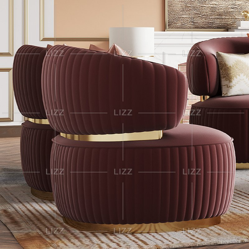 Foshan Factory Home Furniture Living Room Velvet Fabric Sofa Chair Set for Villa