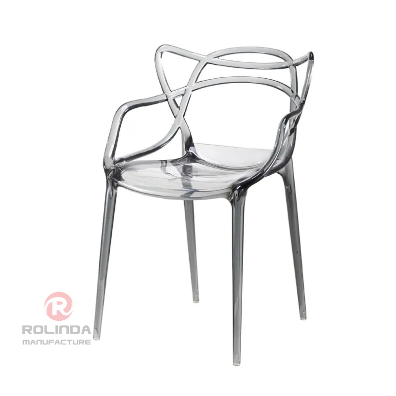 MID Century Modern Plastic Accent Dining Armchair with Elegant Wire Design, Stackable Plastic Chair for Indoor/Outdoor Use