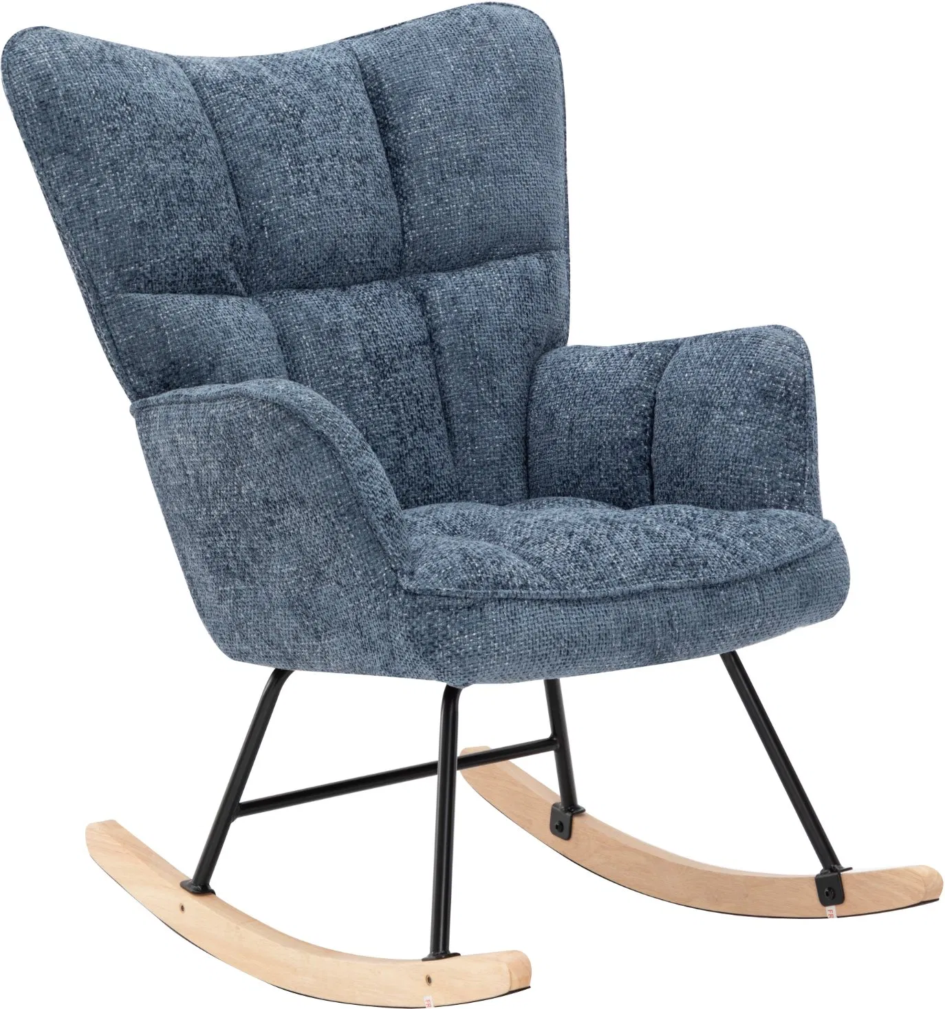 Wingback Rocking Household Chair Velvet Padded Seat Comfortable Accent Armchair ZG31-002