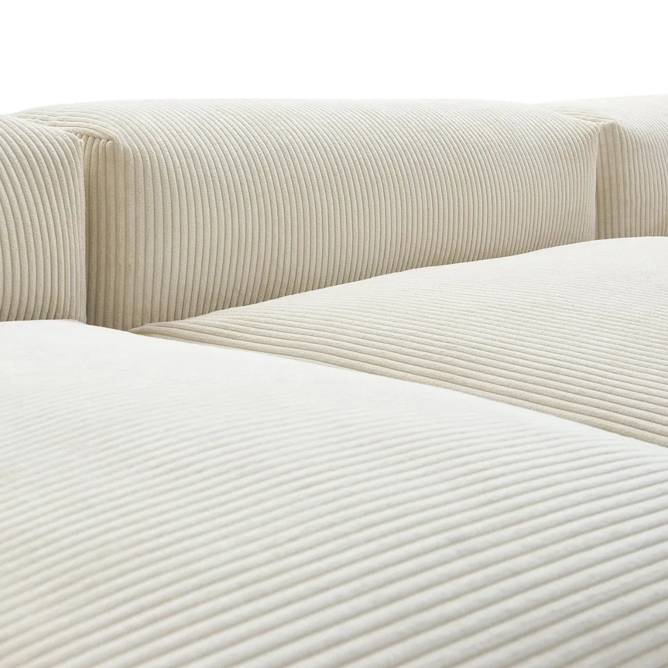 Luxury Corduroy Foam Sofa Corner Modular Sectional with Ottoman Compressed Sofa