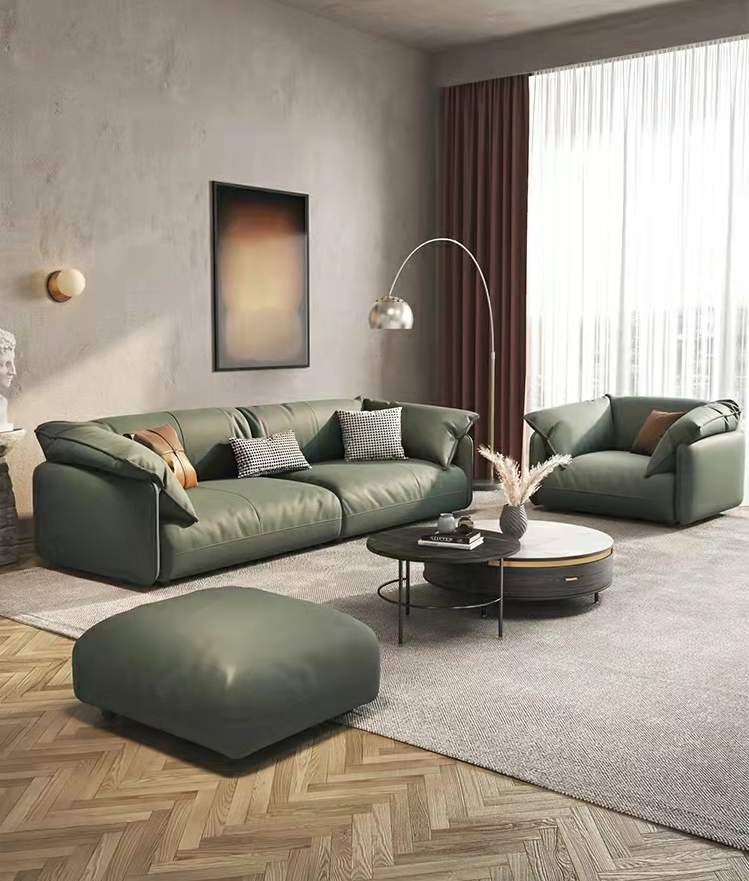 China Manufacturer Custom Modern Minimalist Sofa Fabric &amp; Leather Living Room Sofa