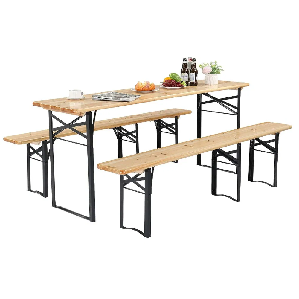 Outdoor Dining Solid Wood Dining Wooden Picnic Table and Bench for Restaurant