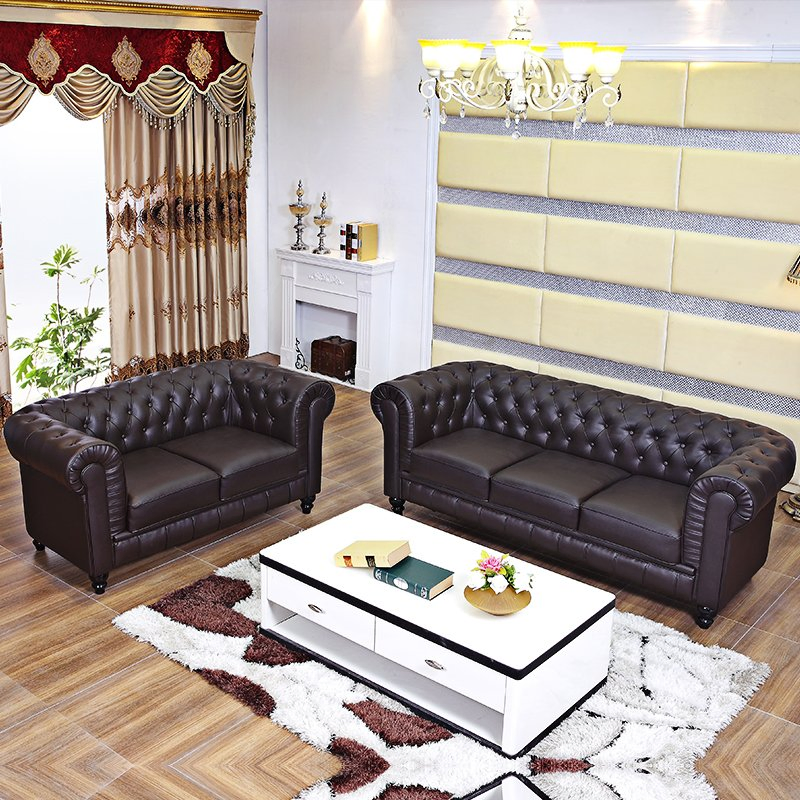 Customized American Leisure Leather Chesterfield Sofa