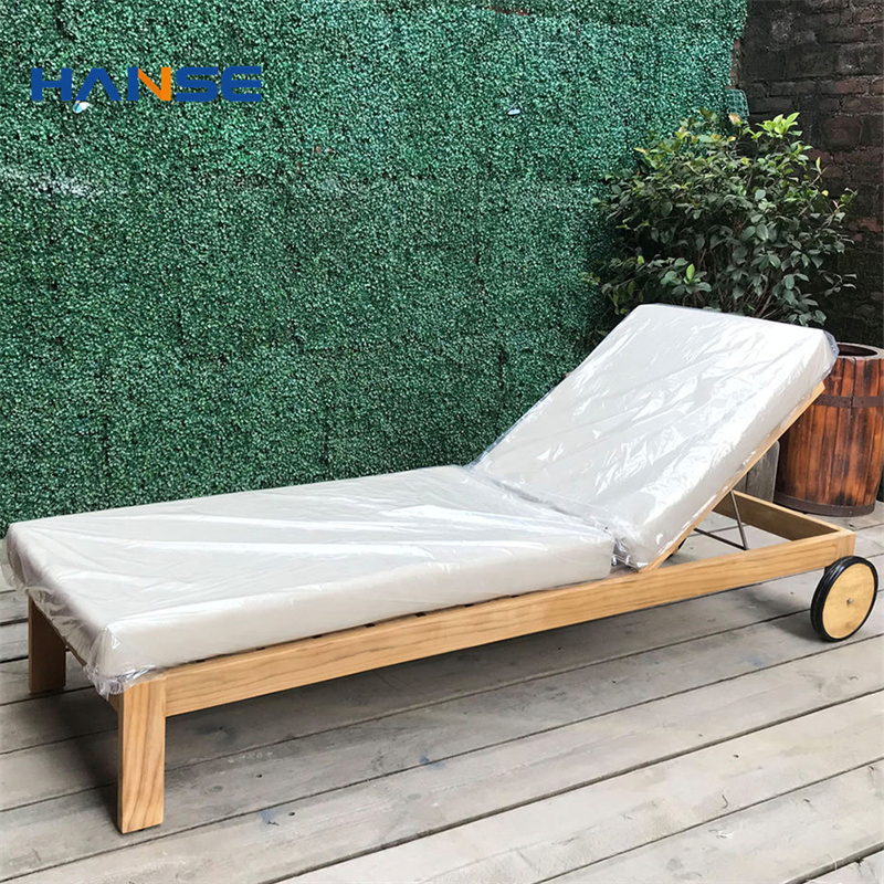 Mobilier de station balnéaire en bois moderne, lit de jour extérieur, mobilier d'hôtel, chaise longue de piscine
