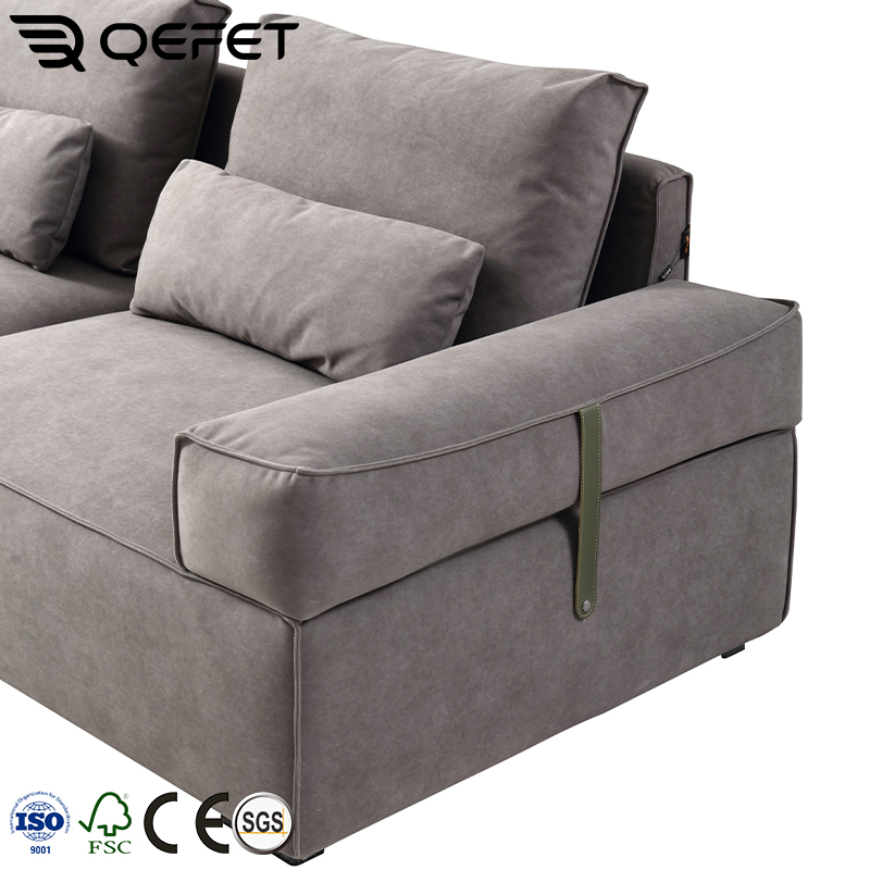 Home Living Room Furniture Dark Gray Fabric Loveseat Sofa