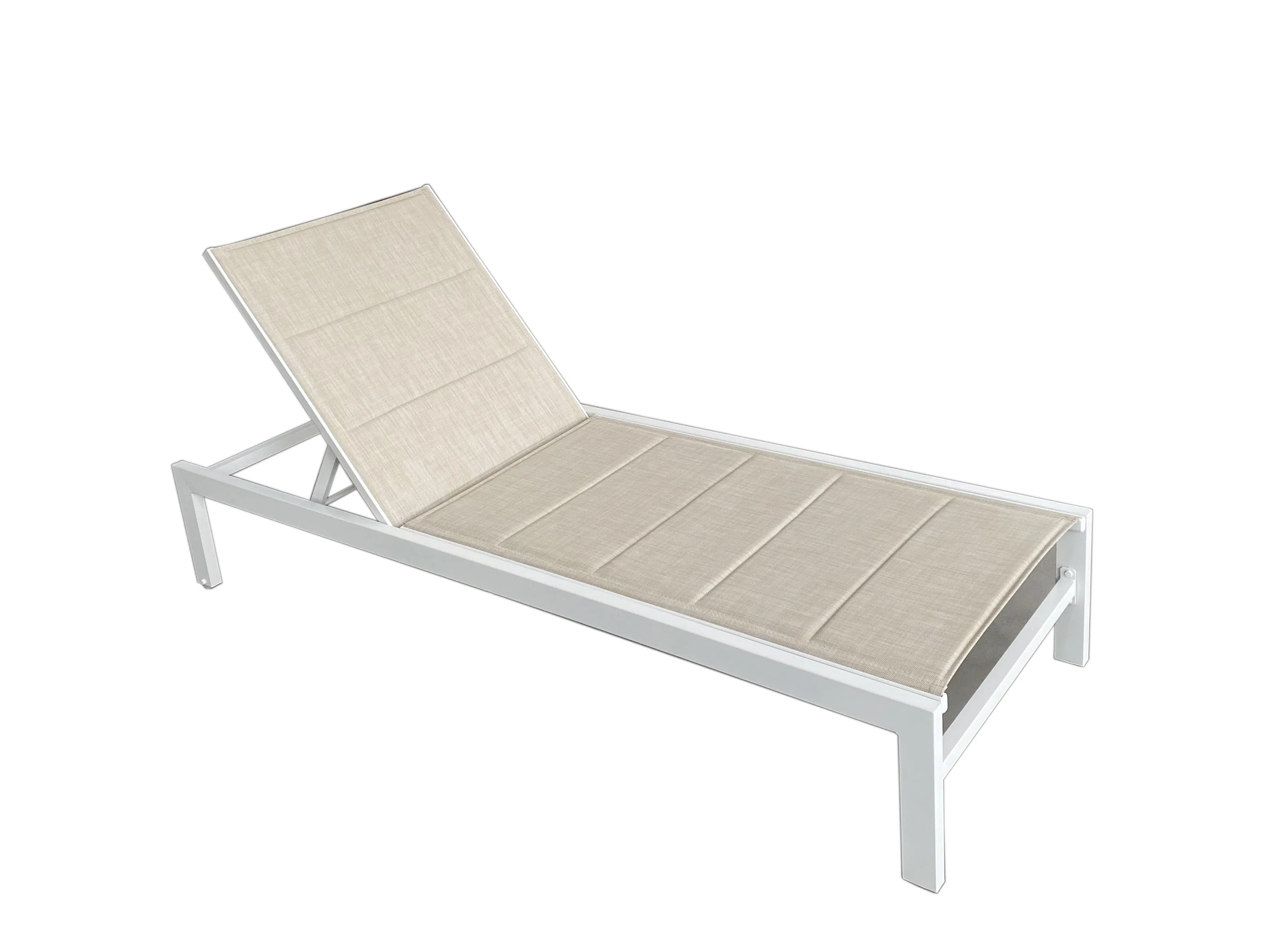 Chaise longue en aluminium pour patio, plage, extérieur, inclinable, lit de soleil pour piscine