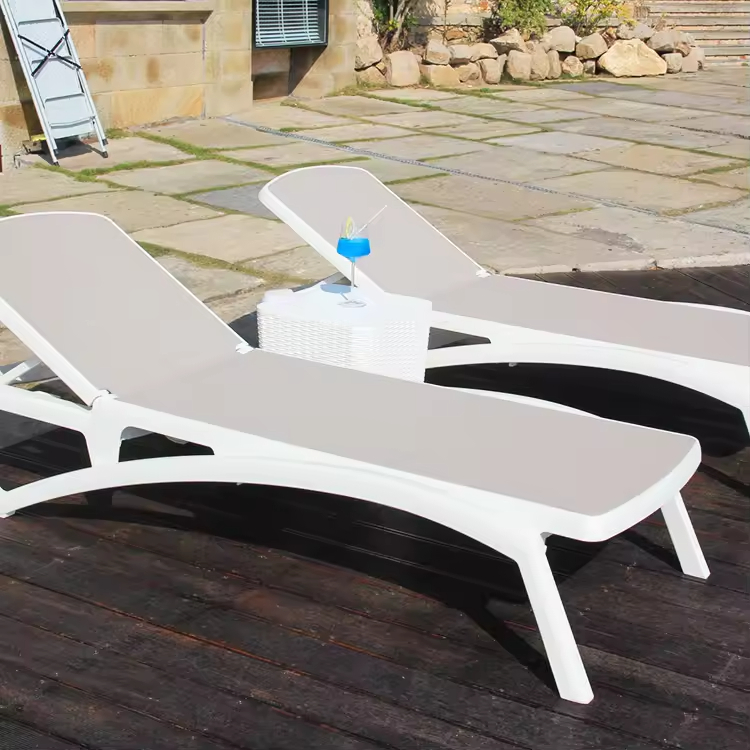 Tissu en maille de jardin transat de plage piscine lit de patio chaise longue
