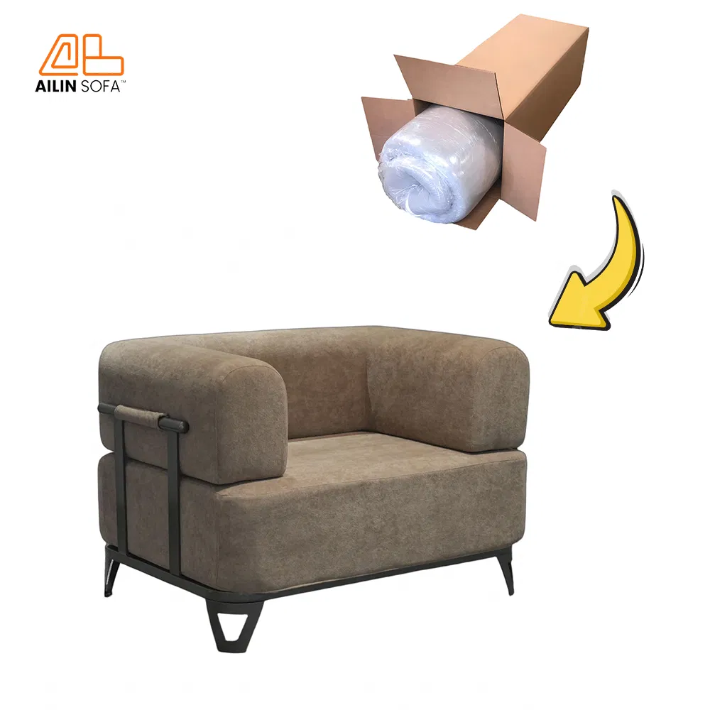 High Quality Modular Lazy Style Vacuum Compressed Sponge Single Sofa Chair Bed with Washable Cover for Living Room