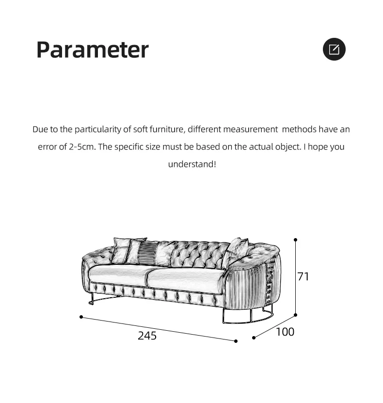 Luxury Velvet Sofa with Gold Legs