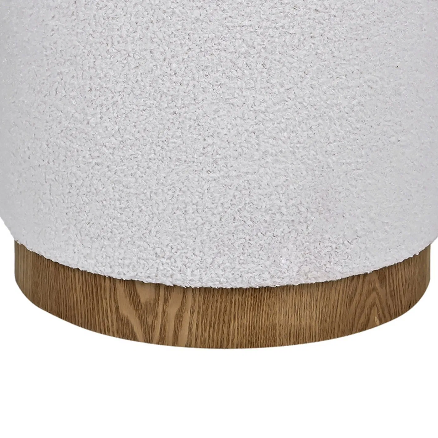 Round Boucle Ottoman White Ottoman Poufs for Living Room, Sherpa Ottoman Stool, Cute Teddy Foot Rest, White Makeup Vanity Stool