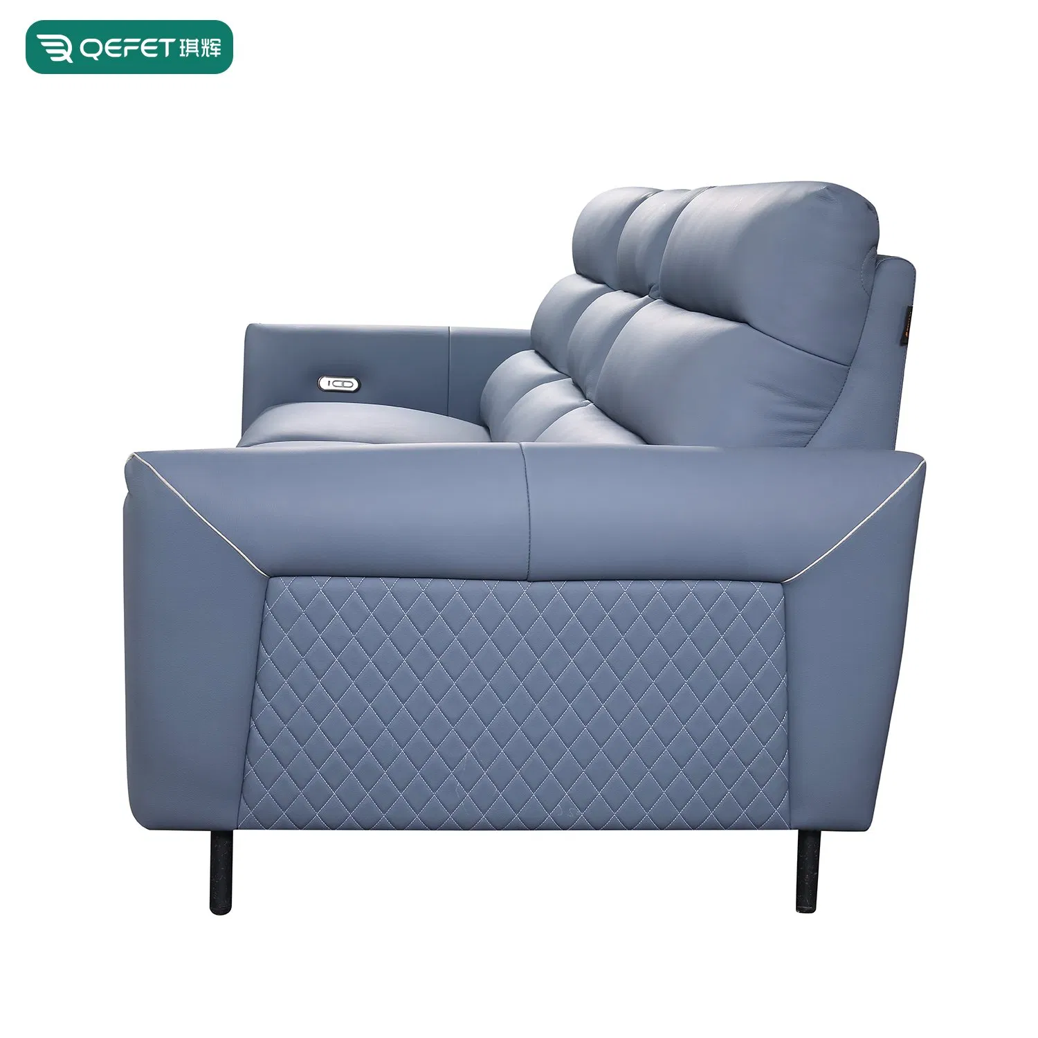 Modern Blue Leather Electric Recliner Sofa for Stylish Living Rooms