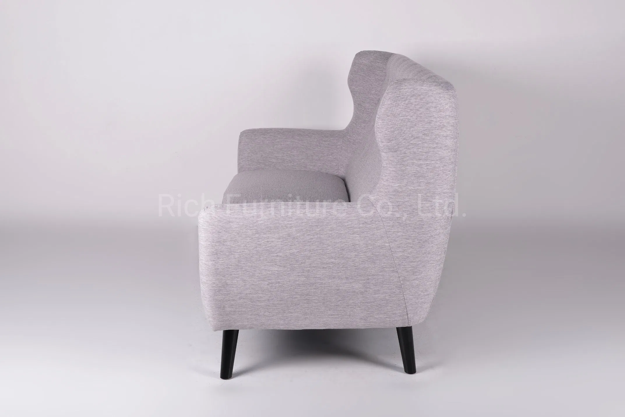 High Back Lounge Couch Grey Fabric Loveseat for Living Room