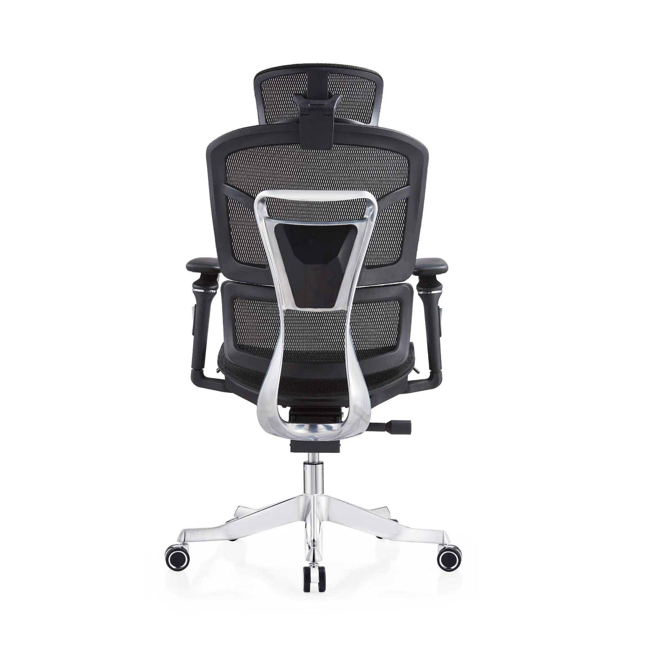 Luxury Model Heavy Duty Aluminum up&Down Back 5D Armrest 4 Locking Recline Button Control Mesh Office Chair Ergonomic Structure