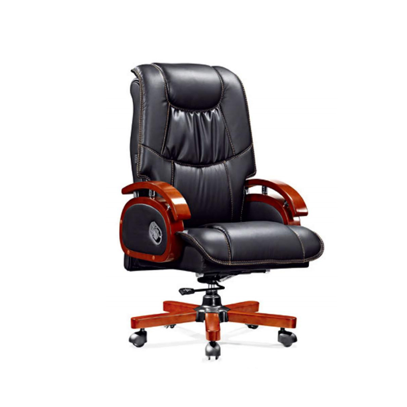 Soft Seating Armrest Office Executive Wooden Chair (HY-NNH-A12)