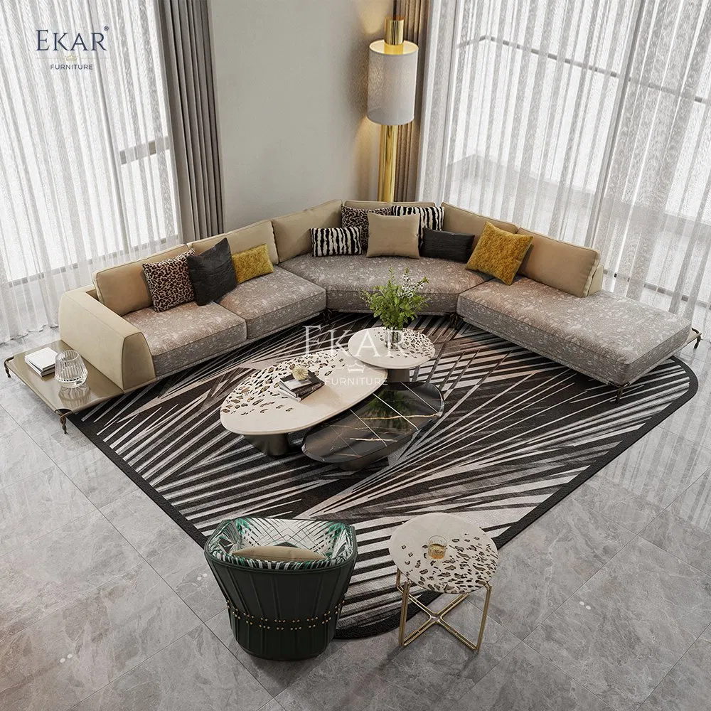 New Design Modern Furniture Living Room Leather Sofa Modular Corner Sofa