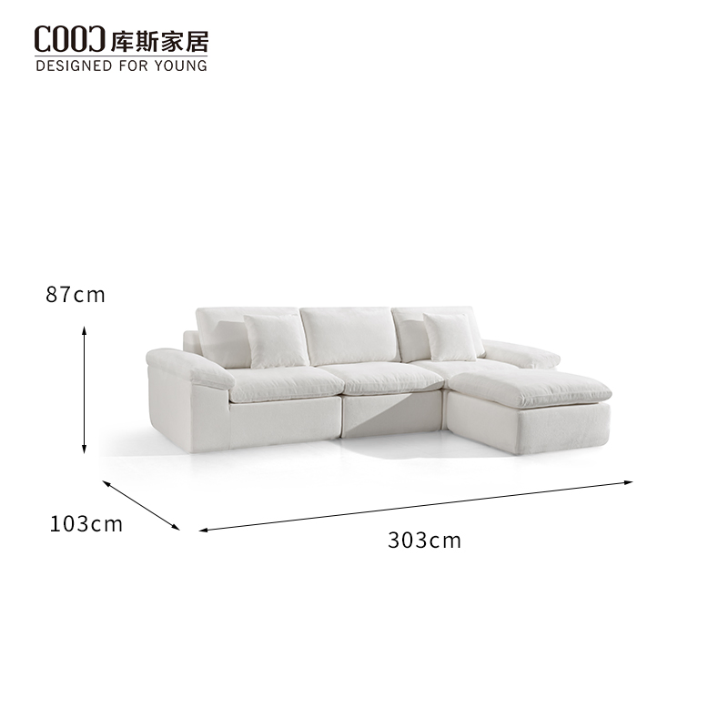 Modern Fabric Boneless Foam Vacuum Compressed Modular Sectional Couch L Shape Corner Combination Compress Cloud Sofa for Living Room