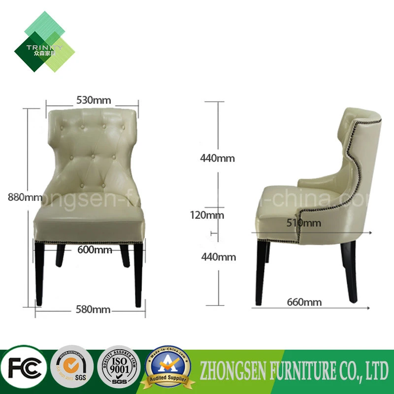 Asian Style Wingback Chair Leather Chair for Living Room (ZSC-41)