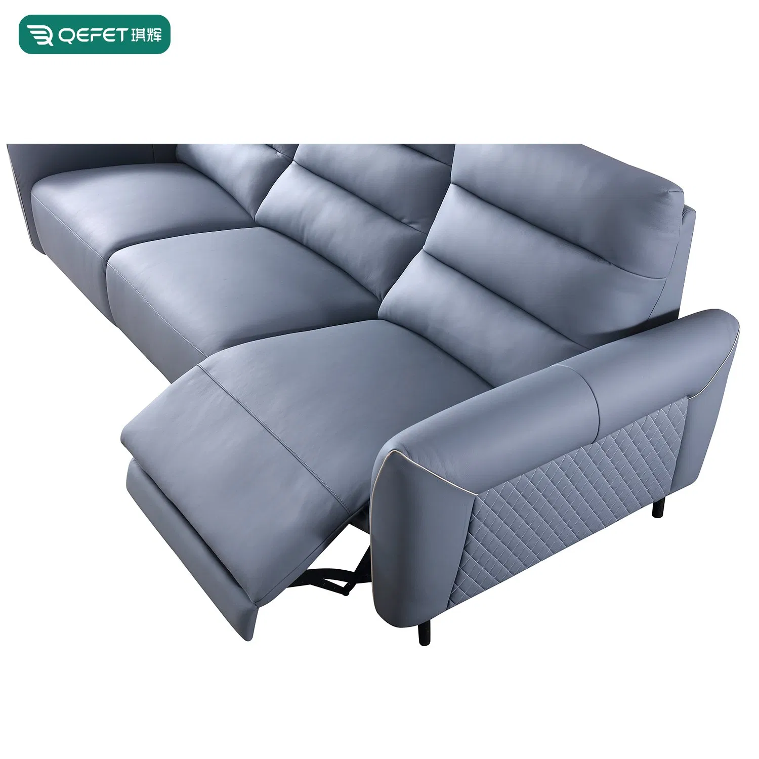 Modern Blue Leather Electric Recliner Sofa for Stylish Living Rooms