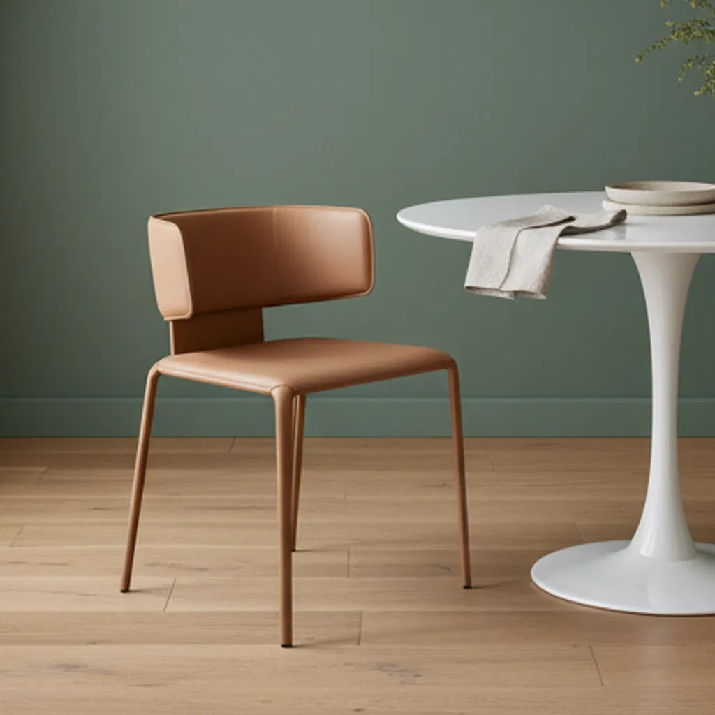 Vintage Style Saddle Leather Wingback Chair with High Back for Living Room or Library