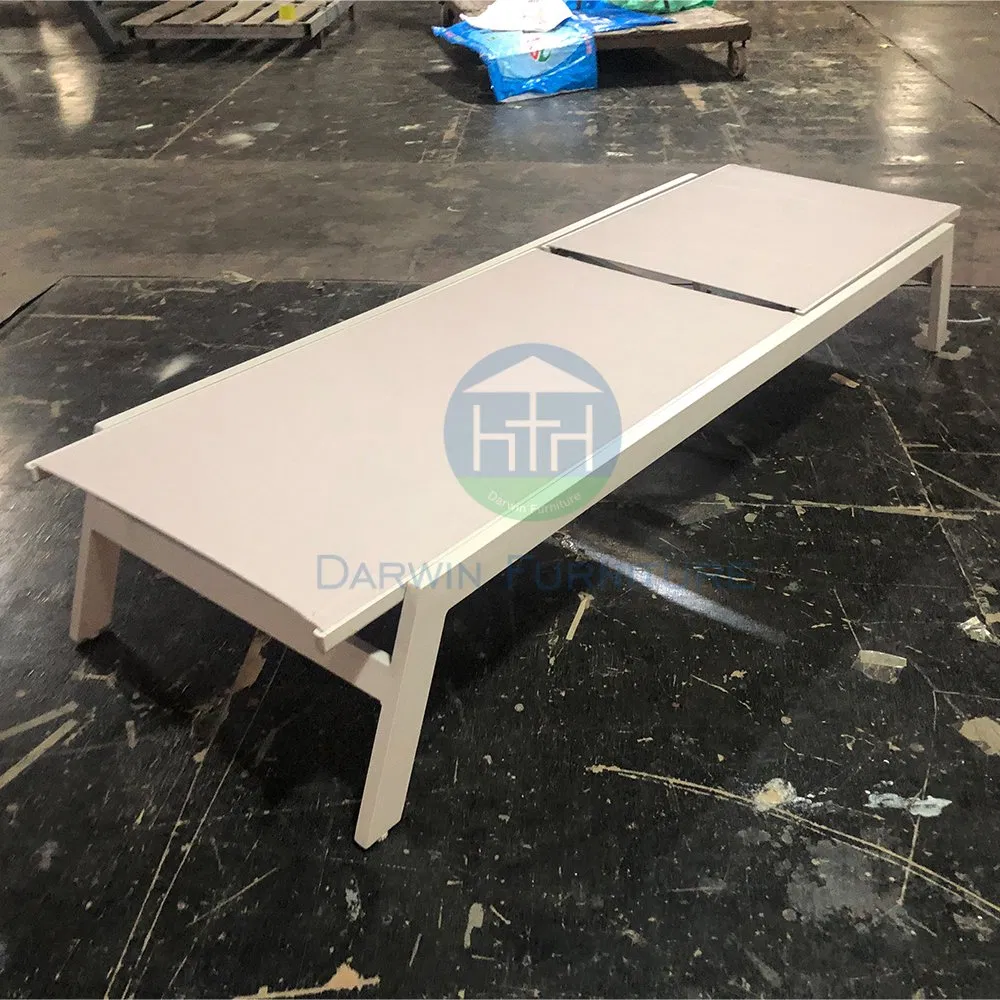 Chaise longue de plage pliante en aluminium moderne de Foshan, mobilier d'extérieur