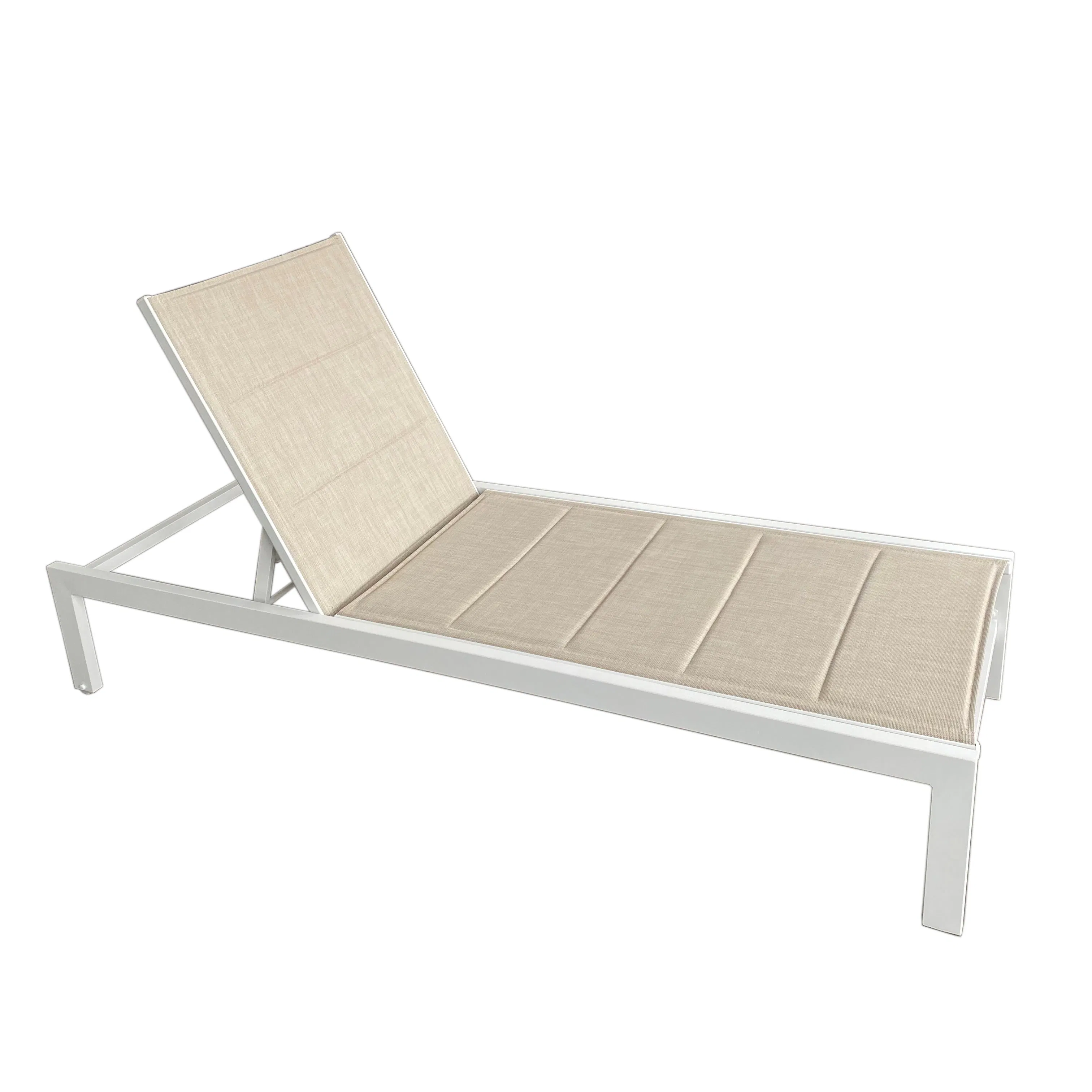 Chaise longue en aluminium pour patio, plage, extérieur, inclinable, lit de soleil pour piscine