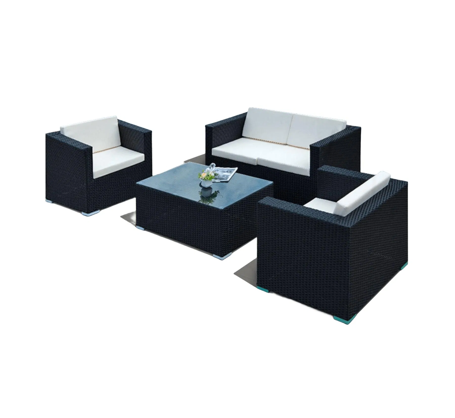 Chaise longue à double balancement en aluminium pour jardin